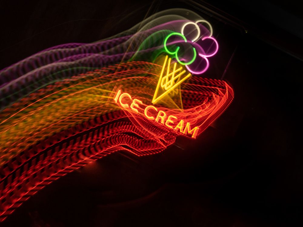 Neon ice cream sign